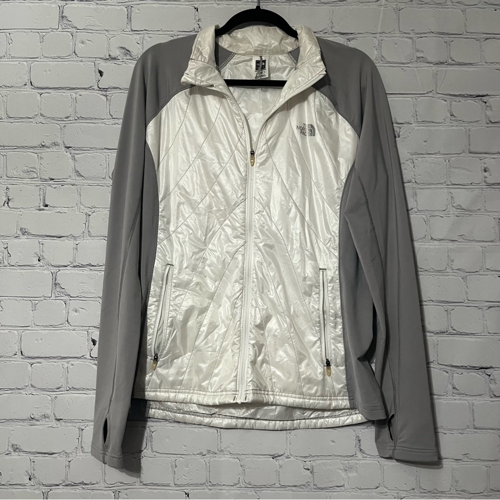 The North Face White and Gray Hybrid Jacket